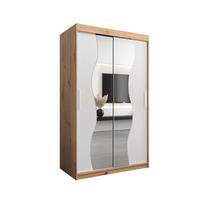 SCHWEBETÜRENSCHRANK 200/120/62 2-türig - Silberfarben/Weiß, Holz/Kunststoff (120/200/62cm) - MÖBEL KRYSPOL