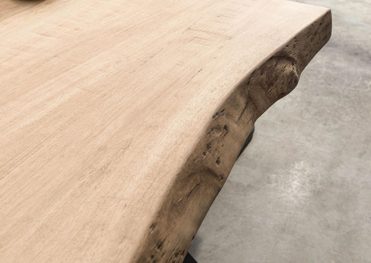 BAUMTISCH Mango 200x100x79 beige lackiert / Mikado-Beine anthrazit matt FREEFORM 5 - Beige/Anthrazit, Holz (200/100/79cm) - Massivmoebel24