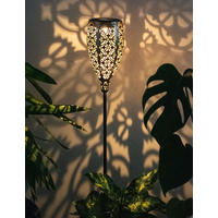 LED AUSSENLEUCHTE Solar Grau Gold - Grau, Metall (11/11/90cm) - Globo Lighting