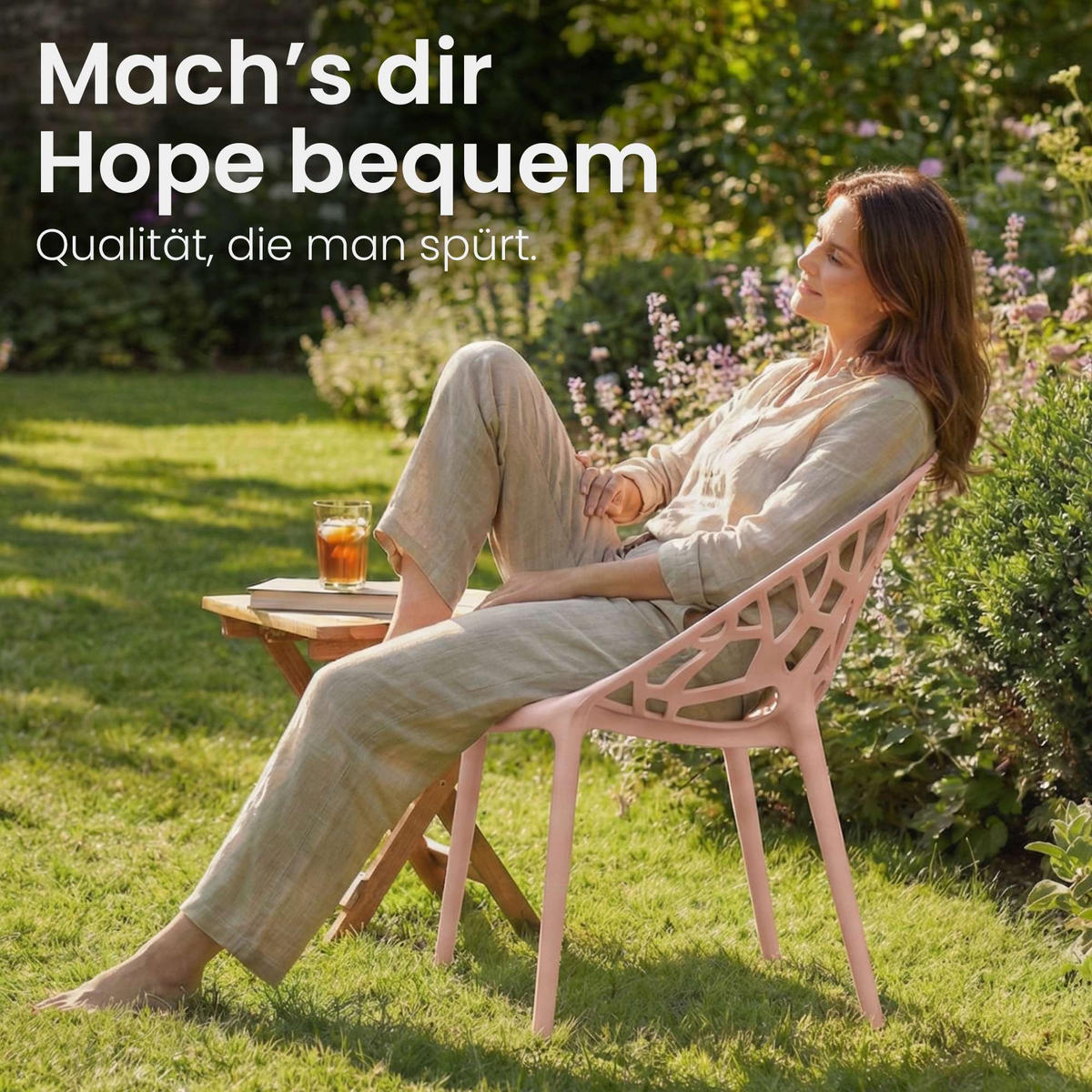 GARTENSTUHL Kunststoff Rosa - Rosa, Kunststoff (59/80/60cm) - CLP