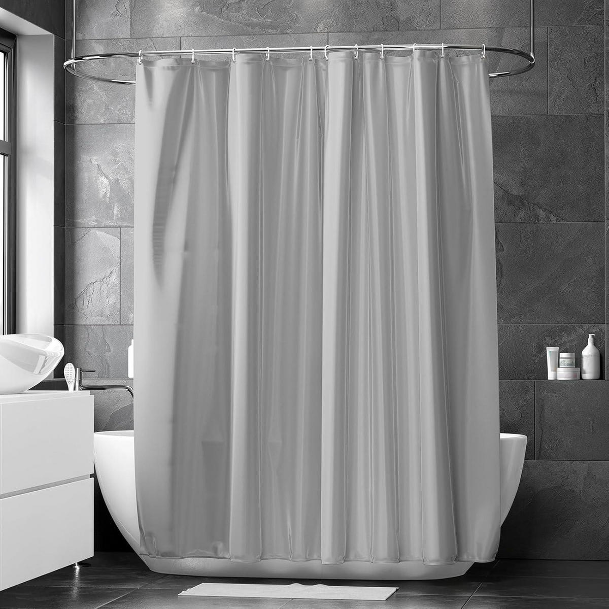 DUSCHVORHANG 120 x 180 cm Grau Wasserabweisend Anti-Schimmel - Grau, Kunststoff (120/180cm)