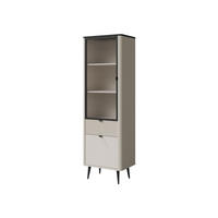 VITRINE Marly 1S1D1W RE03 - Kaschmir/Schwarz, Holzwerkstoff/Metall (60/191/40cm) - MIRJAN24