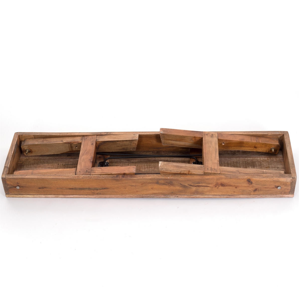 SITZBANK Aldo Recyclingholz massiv, Bein einklappbar 01 natur-vintage - Naturfarben, Holz (112/48/28cm) - DESIGN DELIGHTS