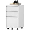 ROLLCONTAINER, Aktenschrank, 40x70x40 cm, Weiß+Schwarz - Weiß, Holzwerkstoff (40/70/40cm) - Woltu