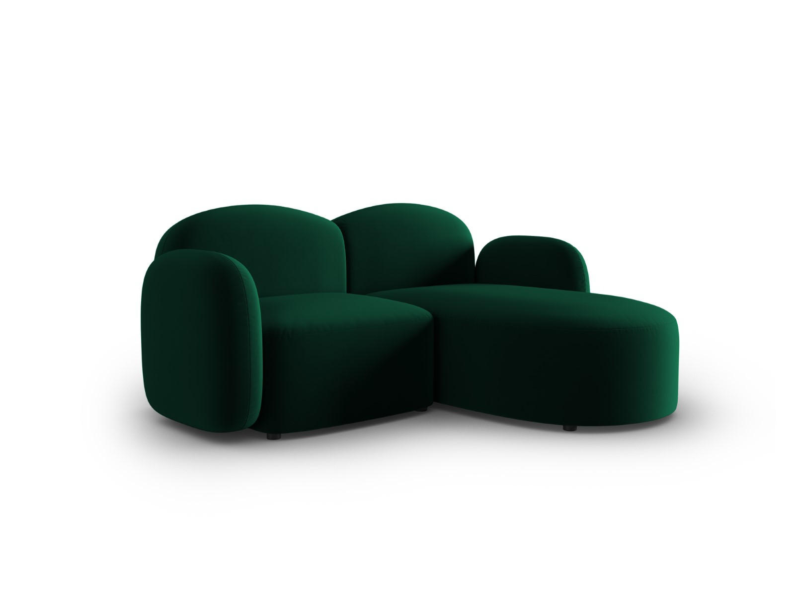 ECKSOFA rechts Blair aus Samt flaschengrün 3 Sitzplätze - Dunkelgrün, Textil (155/194cm) - Micadoni
