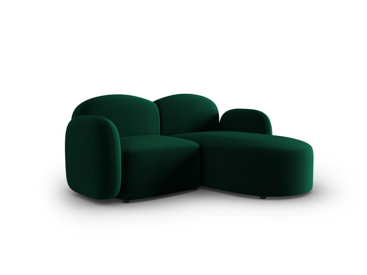 ECKSOFA rechts Blair aus Samt flaschengrün 3 Sitzplätze - Dunkelgrün, Textil (155/194cm) - Micadoni