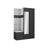 GARDEROBEN-SET Orion XXVI - Hellgrau/Graphitfarben, Holzwerkstoff/Kunststoff (116/186/46cm) - MIRJAN24