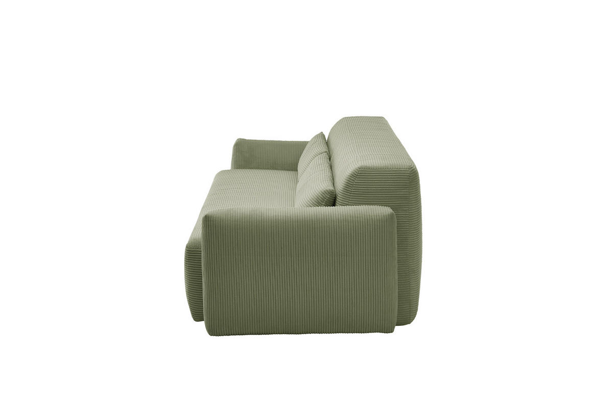 SCHLAFSOFA NEO Grün Cord - Schwarz/Grün, Kunststoff/Textil (233/75/108cm) - KAWOLA