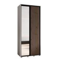 SCHWEBETÜRENSCHRANK 235,2/100/60 2-türig - Schwarz/Weiß, Holz/Metall (100/235/60cm) - Abiks Möbel