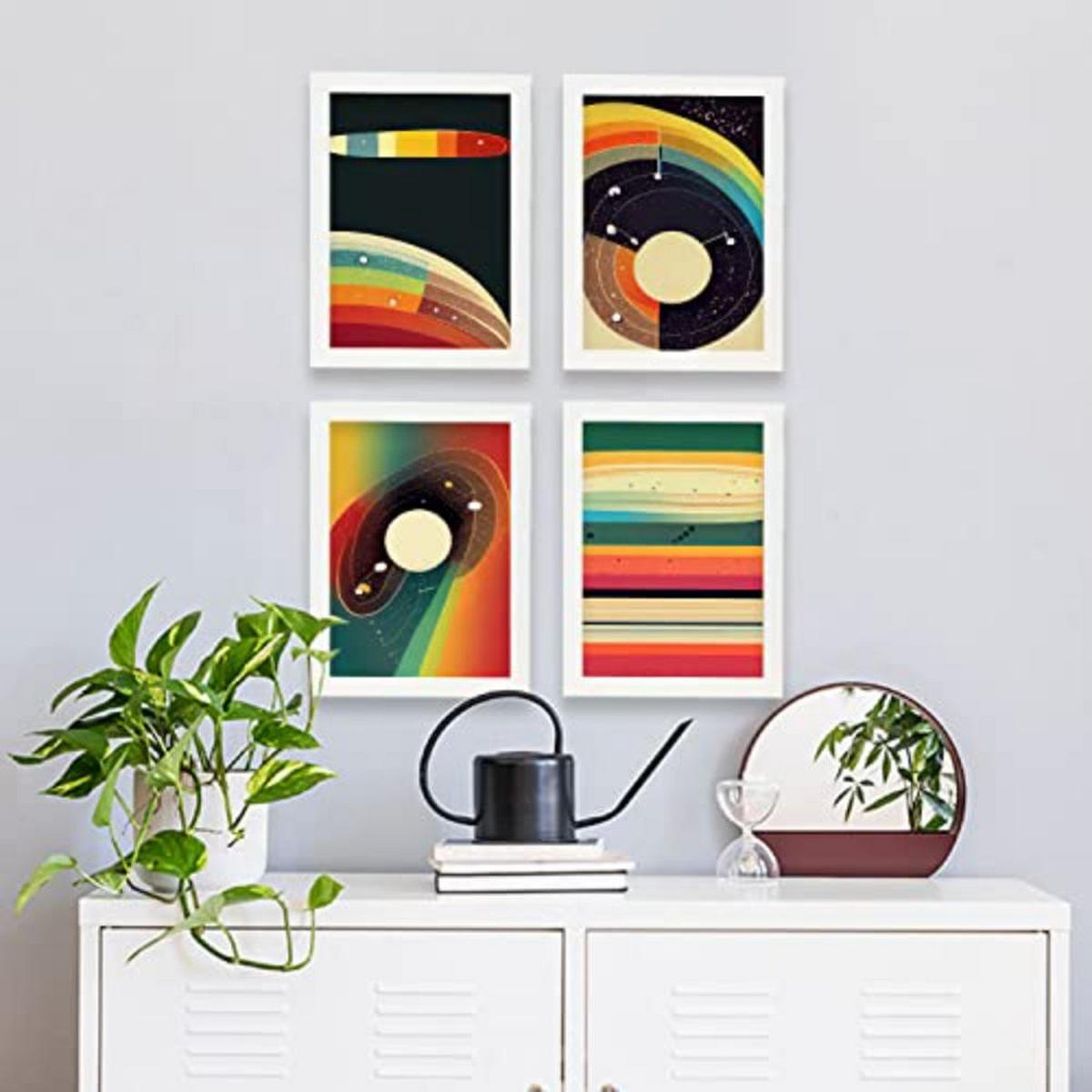 POSTER Set mit 4 Abstrakt Spiral Moderne Galaxien A3 Rahmenlos - Klar, Papier (29.7/3cm) - Nacnic