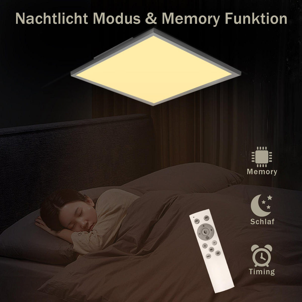 LED-DECKENLEUCHTE Raynor 45/45/2.1cm - Weiß, Kunststoff (45/45/2.1cm) - ZMH