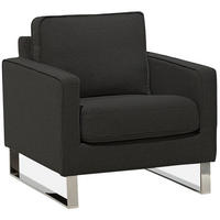 SESSEL Polsterbezug Grau Vind - Grau, Textil/Metall (76/82/82cm) - Beliani