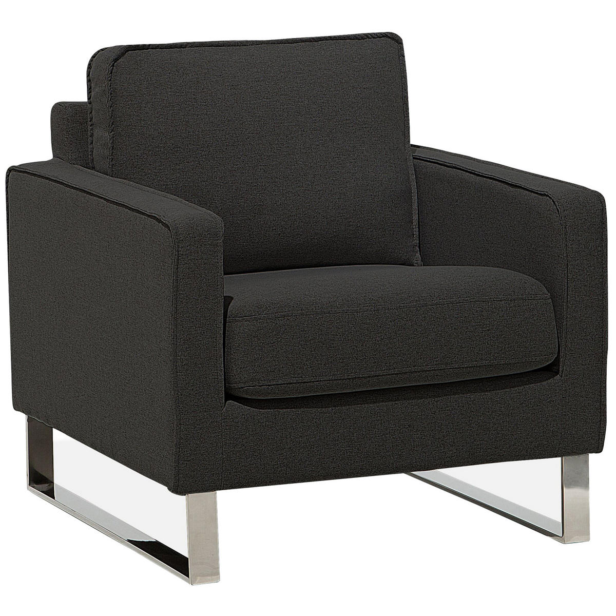 SESSEL Polsterbezug Grau Vind - Grau, Textil/Metall (76/82/82cm) - Beliani