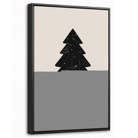 LEINWAND Bilder mit Rahmen - Weihnachtsbaum - Schwarz - Urlaub - Beige - 40x60 - Schwarz, Textil (40/60cm) - MuchoWow