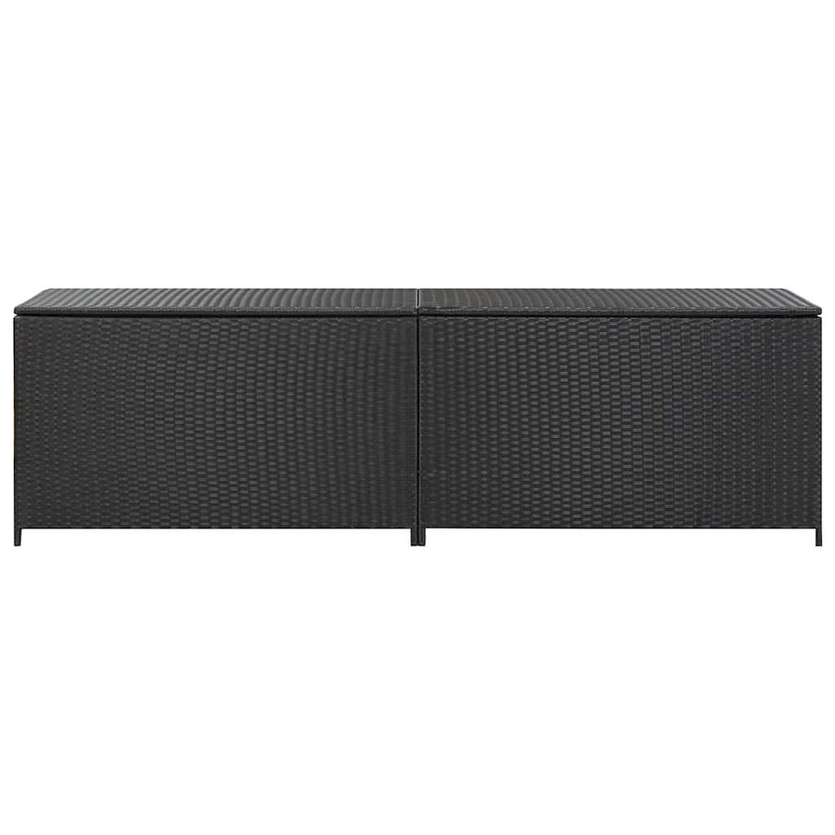 GARTENBOX Poly Rattan 200/50/60 Cm Schwarz - Schwarz, Kunststoff (200/60/50cm) - vidaXL