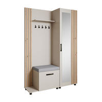 GARDEROBENSCHRANK Livia mit Aufhängern und Spiegel, Kaschmir, links - Kaschmir/Eiche Artisan, Holzwerkstoff (137/207/42cm) - Beautysofa