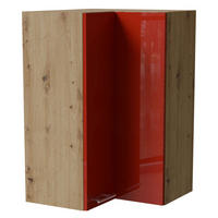 ECKHÄNGESCHRANK Brerra W14/60 Eiche Artisan / RAL 3002 karminrot Hochglanz 60 / 60 / 96cm - Rot/Eiche Artisan, Holz/Holzwerkstoff (60/96/60cm) - Feldmann-Wohnen