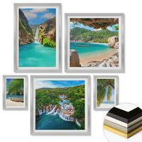 WANDBILDER 5er Set - 50x50 cm & 20x30 cm & 40x60 cm Silberner Rahmen - Eiffels Straßenarchitektur - Silberfarben, Kunststoff (40/60cm) - ArtPrintCave