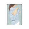 POSTER mit Rahmen Wild Apple - Striped I - Blau/Schwarz, Holz/Papier (50/70cm) - Poster&Frame