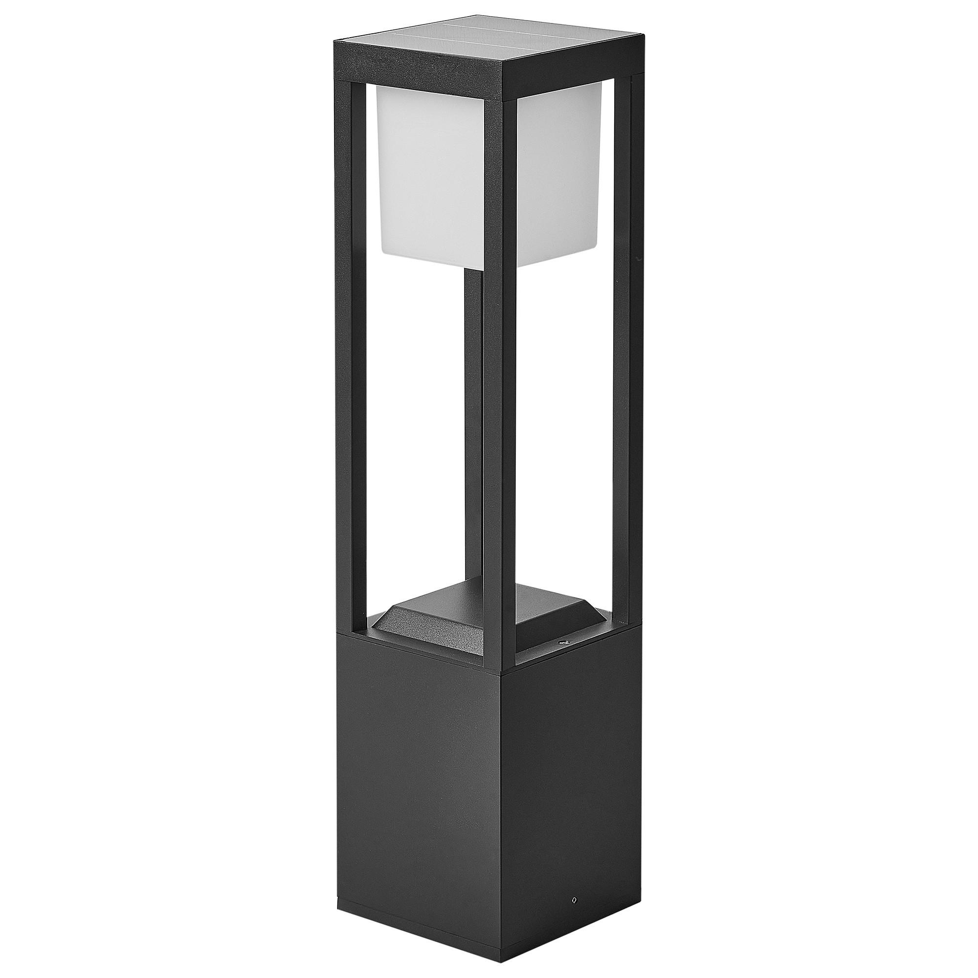 SOLAR-LED-POLLERLEUCHTE Schwarz Loon - Schwarz, Metall (15/15/60cm) - Beliani