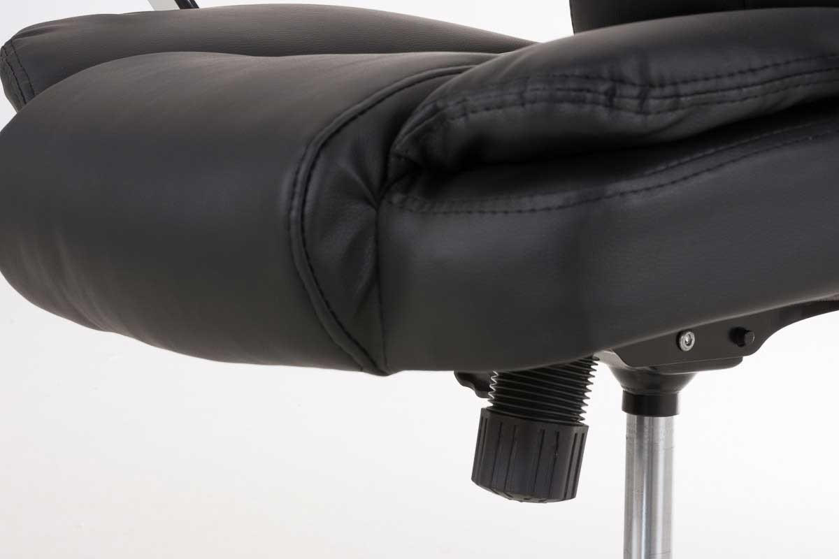 BÜROSTUHL JUBEL 115x62x70 Schwarz Kunstleder Metall - Schwarz, Leder/Metall (62/115/70cm) - DELUKE