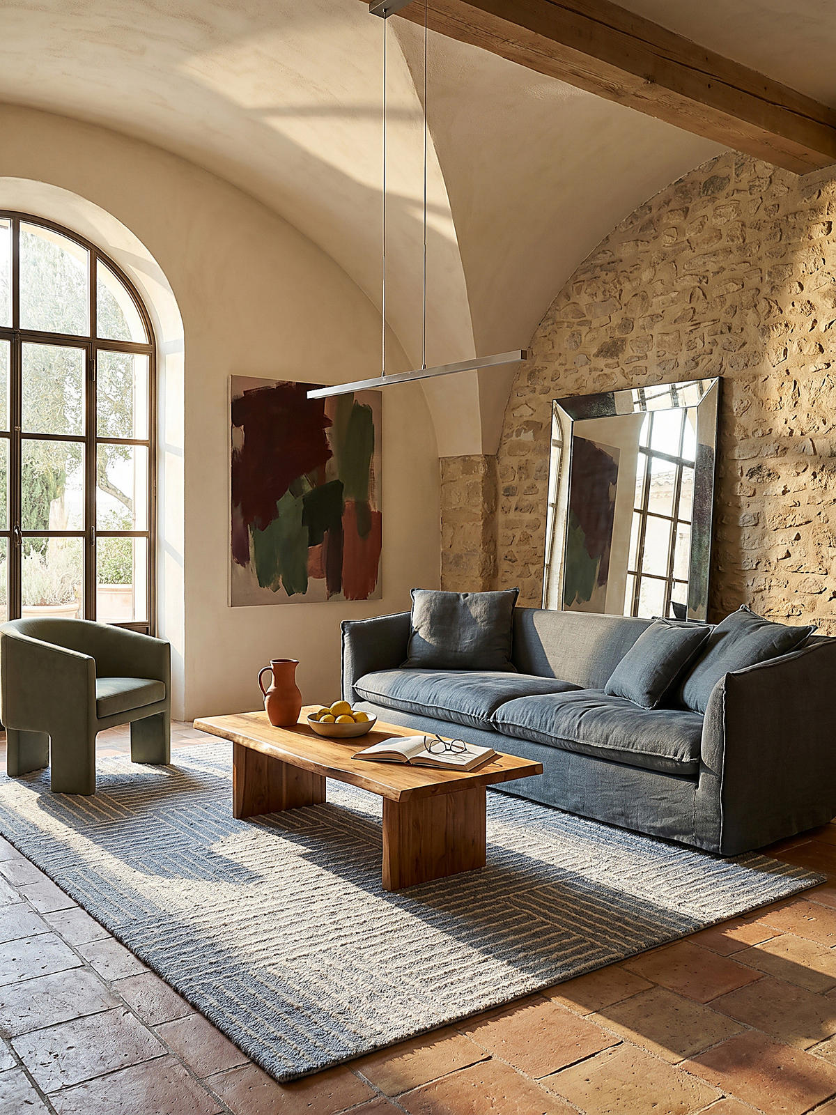 WOLLTEPPICH LEA, mit Schachbrettmuster, Blau, 80 x 150 cm - Blau, Textil (150/80cm) - KADIMA DESIGN