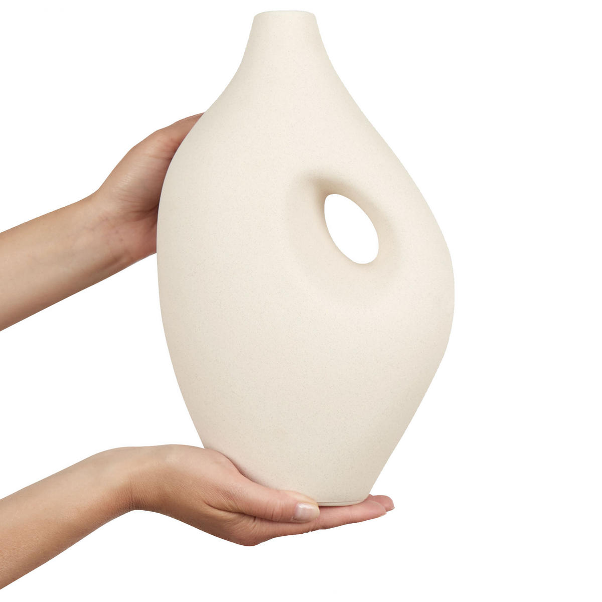 BLUMENVASE Porzellan weiß Komotini - Weiß, Keramik (32cm) - Beliani