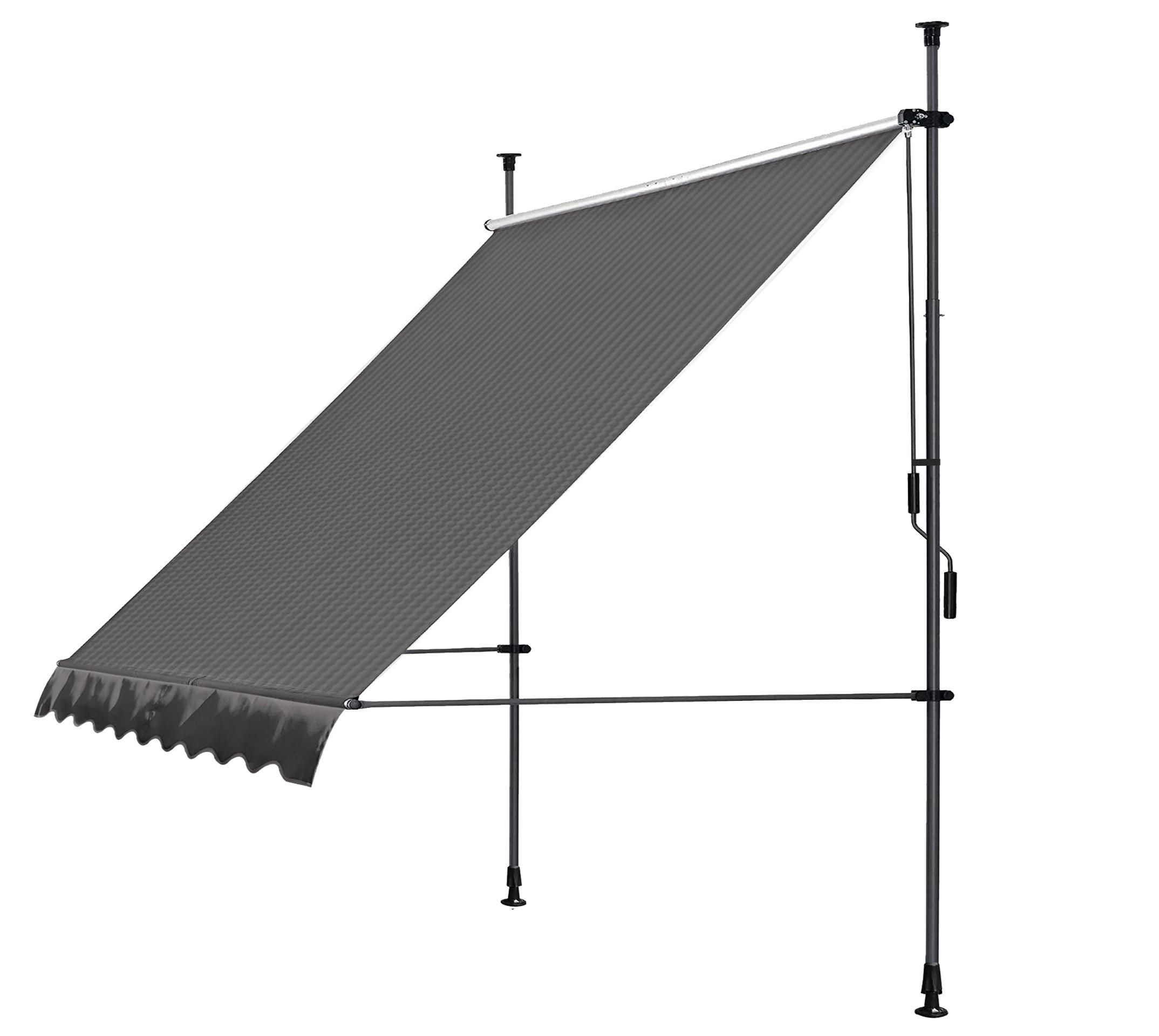 Quick Star Klemmmarkise Grau 250x290x130 cm