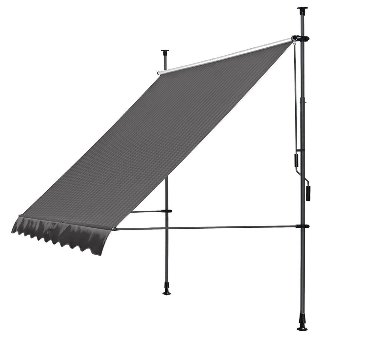 KLEMMMARKISE 300 x130cm Grau - Grau, Metall (300/290/130cm) - QUICK STAR