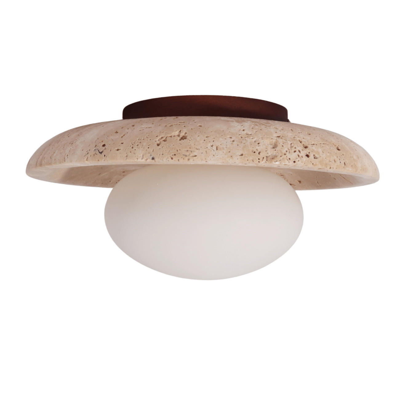 DECKENLEUCHTE Jio, Beige, Weiß und Holz, 12cm - Beige, Glas (12/25/12cm) - KOSILUM