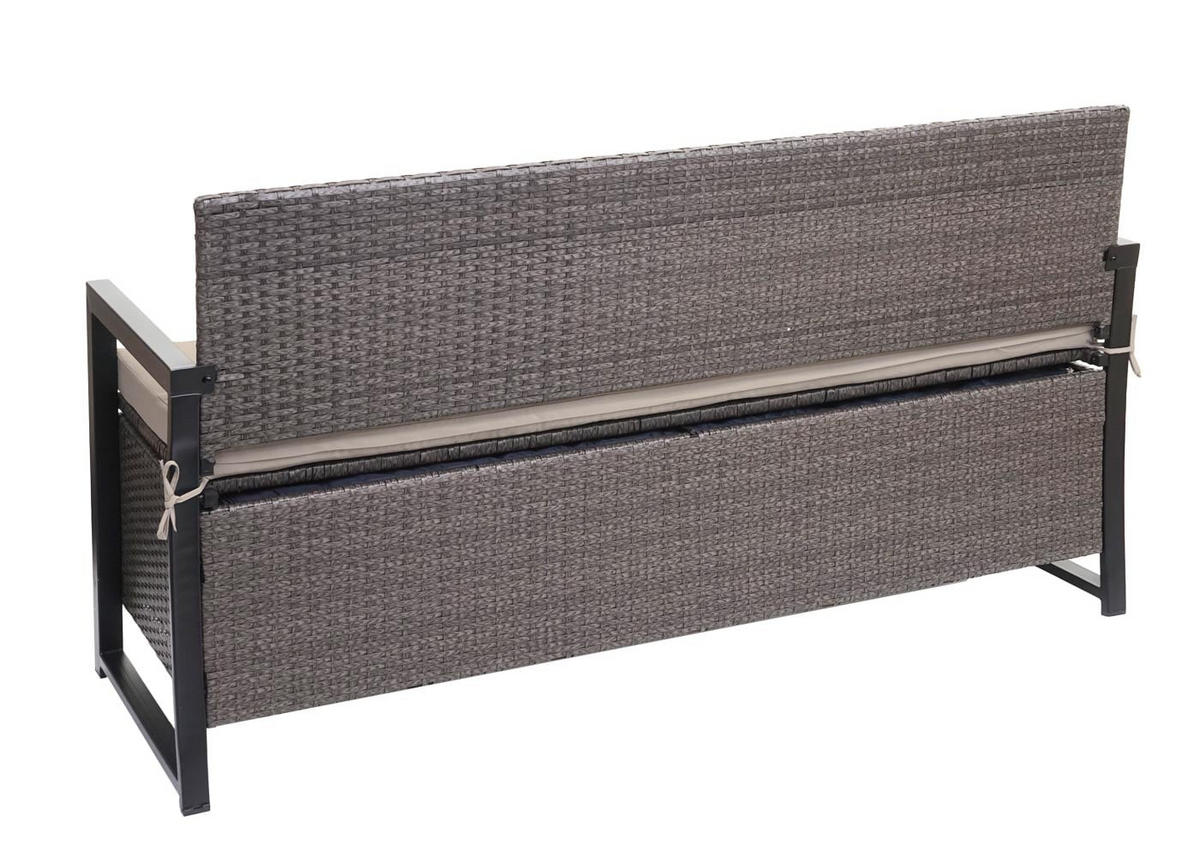 SITZBANK 3er 87x164x57cm Grau-meliert/Beige - Grau, Metall (164/87/57cm) - PROREGAL