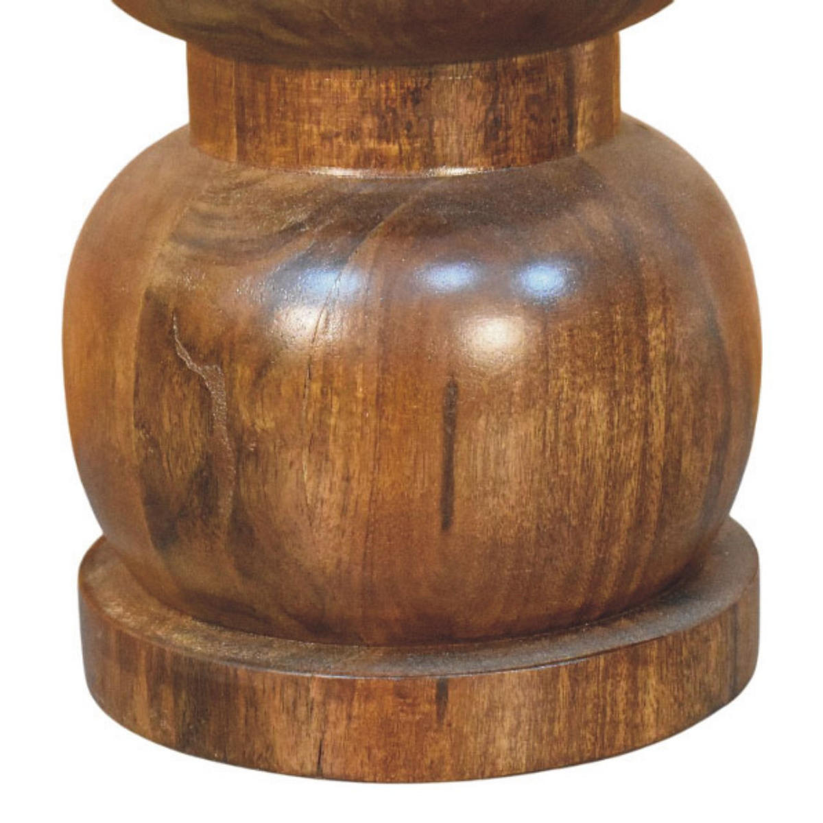 BEISTELLTISCH mit Amber-Eichen-Finish, Marmorplatte oben, poliertes Braun - Braun, Holz (27/27/45cm) - Artisan Furniture