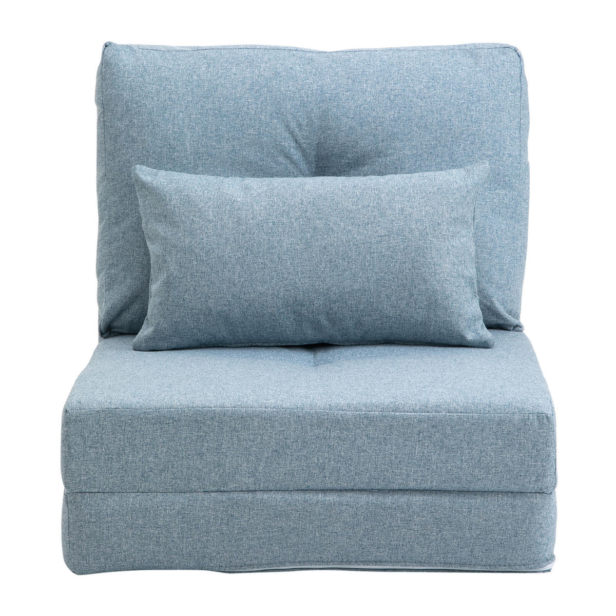 SCHLAFSESSEL DE-08227 2-in-1 mit abnehmbarem Kissen Himmelblau - Blau, Metall (60/56/80cm) - ComfortXL