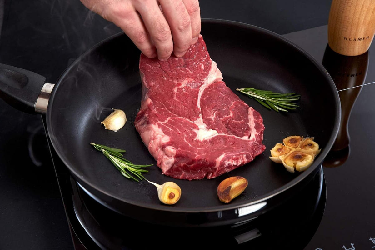 PFANNE Bratpfanne 28 cm Edelstahl Induktion - Edelstahlfarben, Metall (28cm) - KLAMER