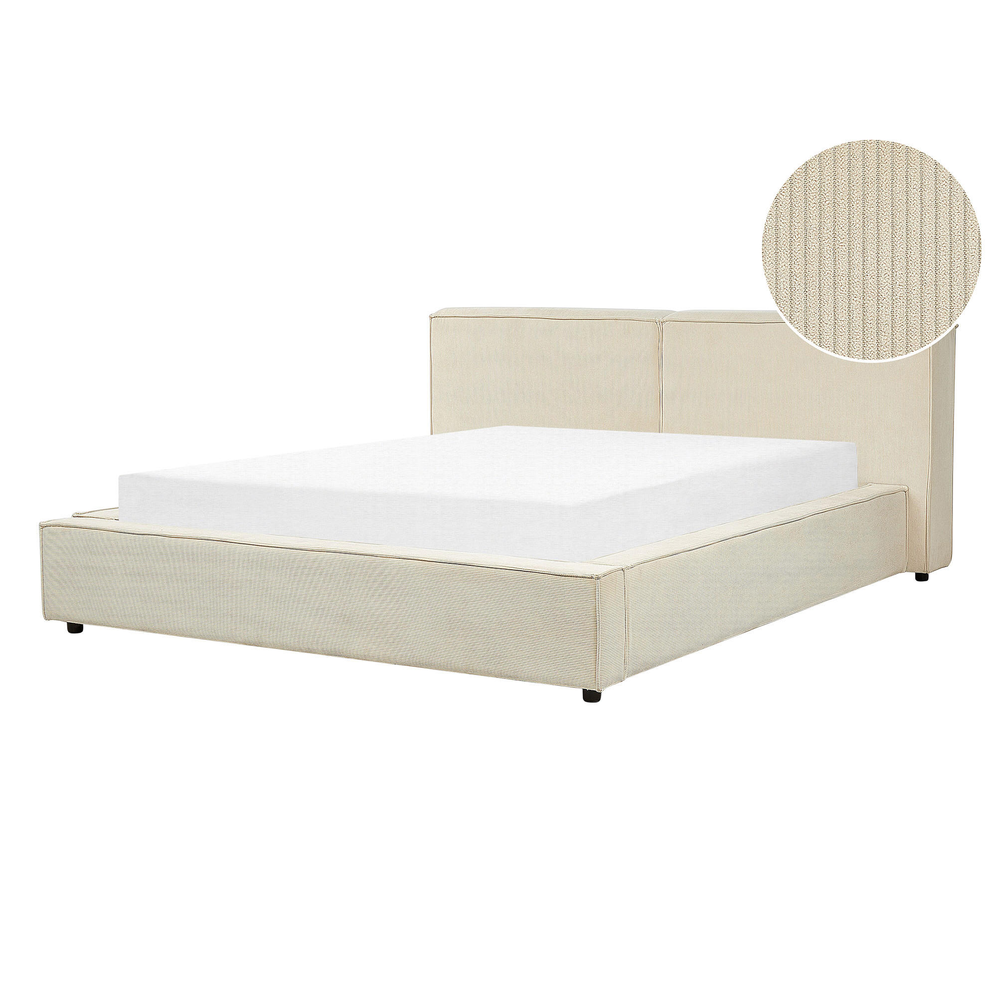POLSTERBETT 160/200cm Beige Linards - Beige, Naturmaterialen/Textil (160/200cm) - Beliani