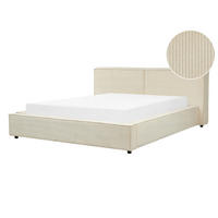 POLSTERBETT 160/200cm Beige Linards - Beige, Naturmaterialien/Textil (160/200cm) - Beliani