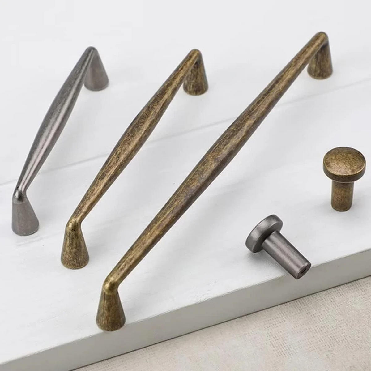 MÖBELGRIFF Antik Messing 6er-Set 96 mm - Goldfarben, Metall (2.6/1/10.8cm)