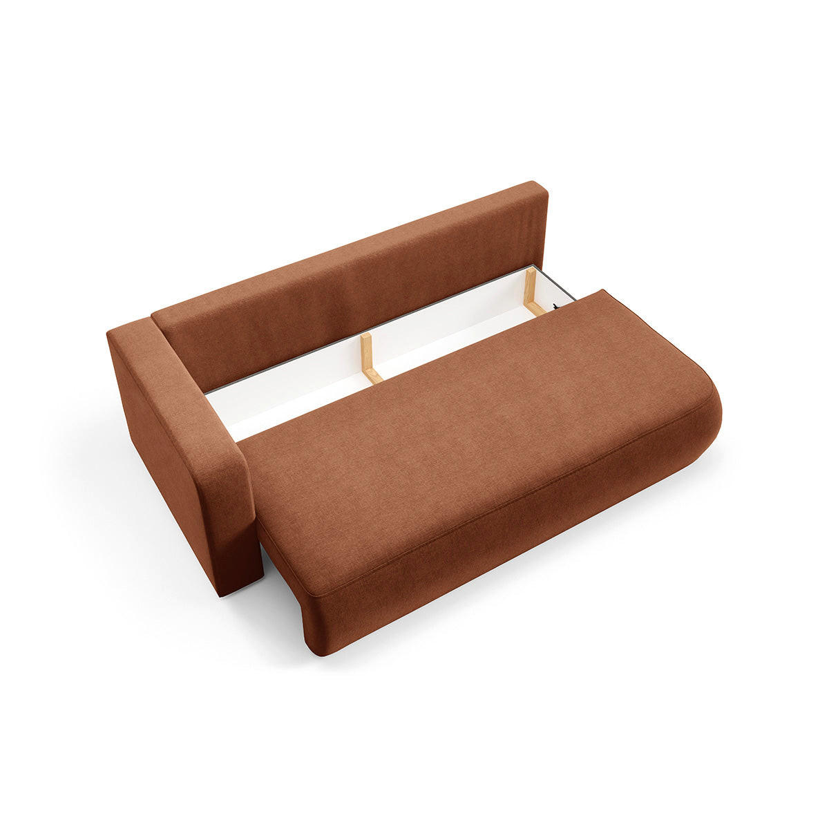 SOFA Antonio 3 Sitzplätze Terracotta - Orange, Holz (228/82/106cm) - Petits-meubles