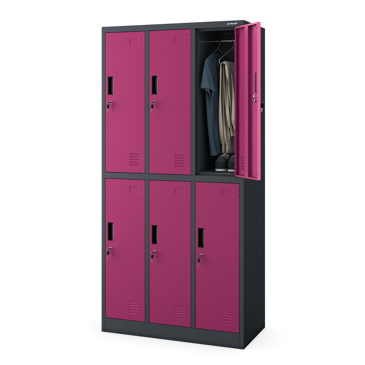 SCHLIESSFACHSCHRANK IGOR - Violett, Metall (90/185/45cm) - Jan Nowak