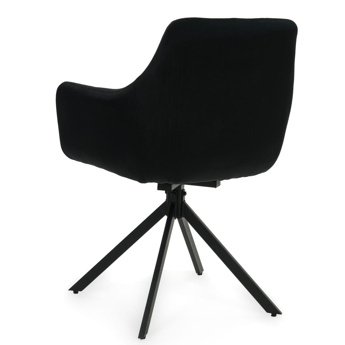 STUHL FANO X drehbar gepolsterter mit Steppung - schwarz - Velour - Schwarz, Textil/Metall (58/83/59cm) - NEW HOME