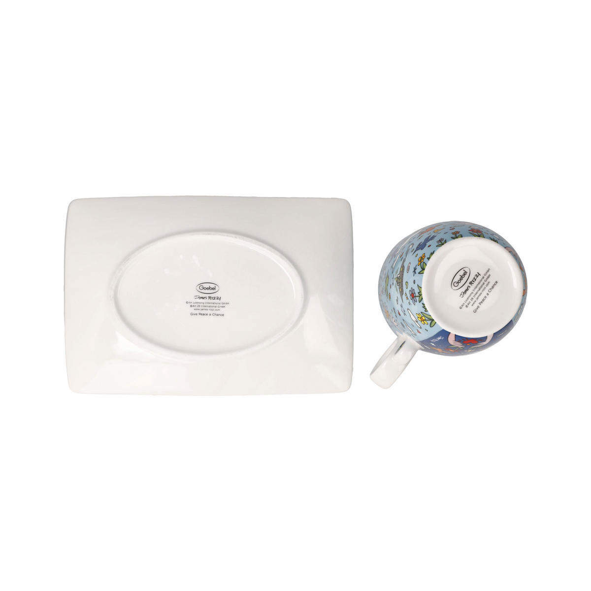 KÜNSTLERTASSE James Rizzi - Give Peace a Chance, Fine Bone China, Bunt, 0.4 L - Multicolor, Keramik (0.4L) - Goebel