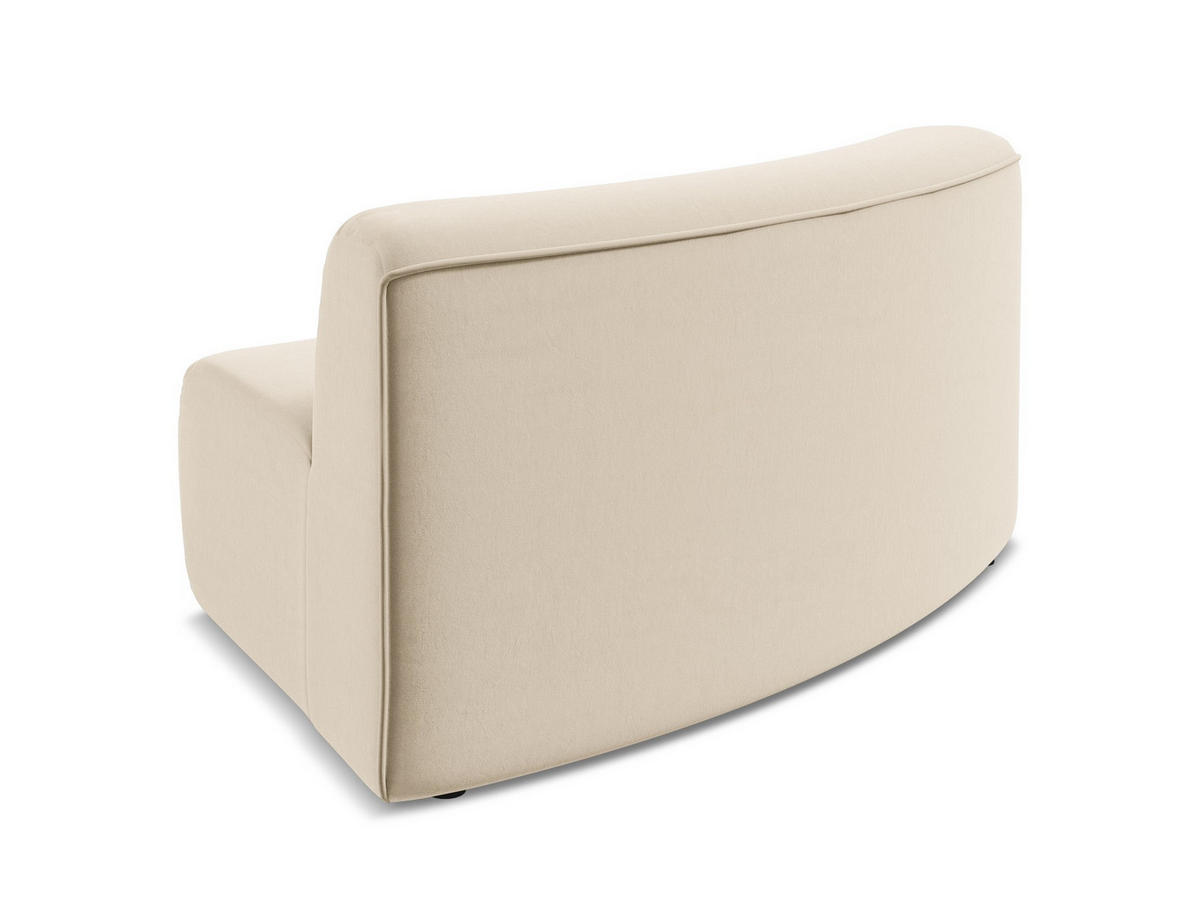 SOFAELEMENT Samt Stoff Beige - Beige/Creme, Kunststoff/Textil (147/70/89cm) - Makamii