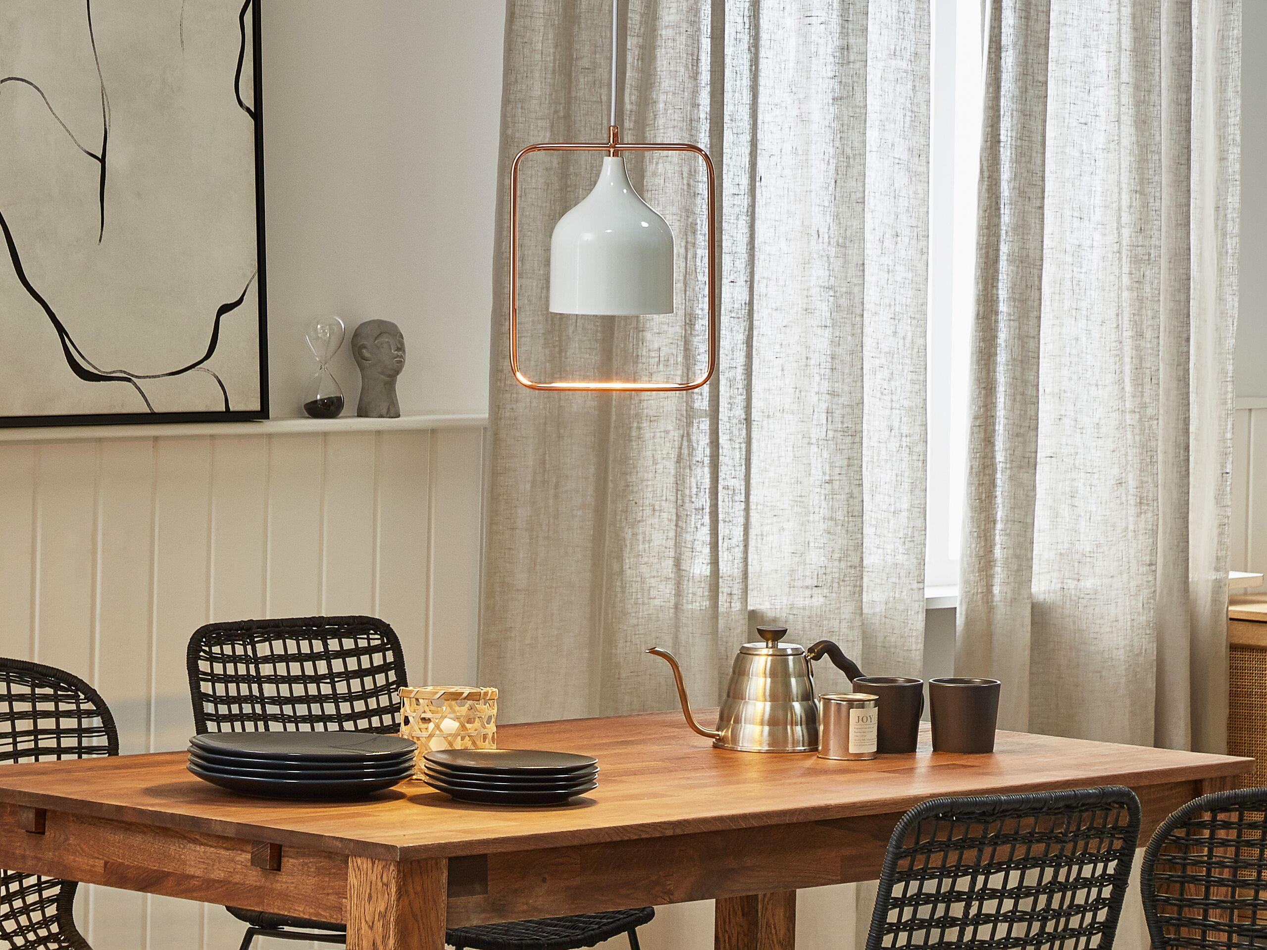 HÄNGELEUCHTE Mavone 15/24/121 cm - Weiß, Metall (15/24/121cm) - Beliani