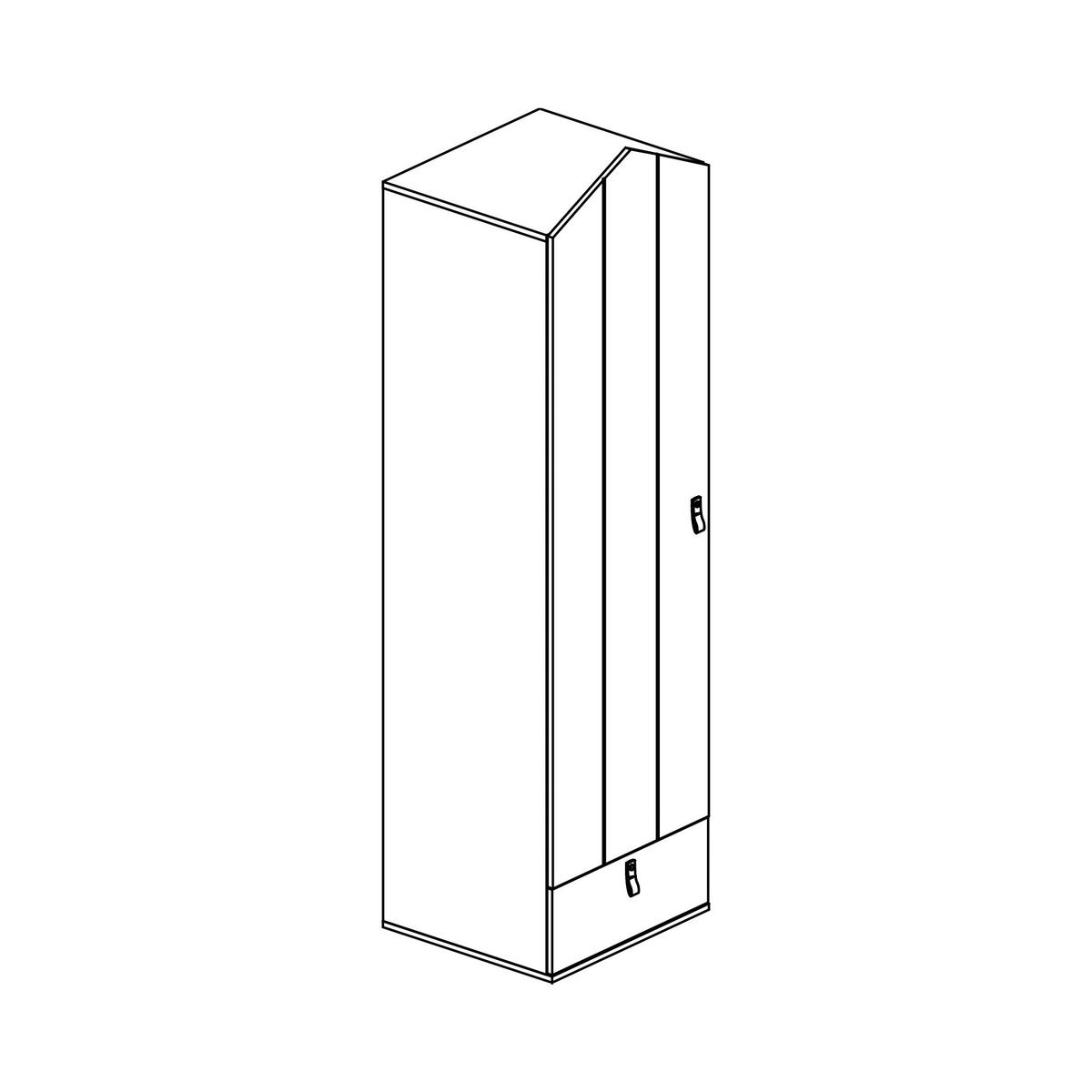KLEIDERSCHRANK Roofy 1-türig - Salbeigrün/Eichefarben, Leder/Holzwerkstoff (56/200/51cm) - arthur berndt