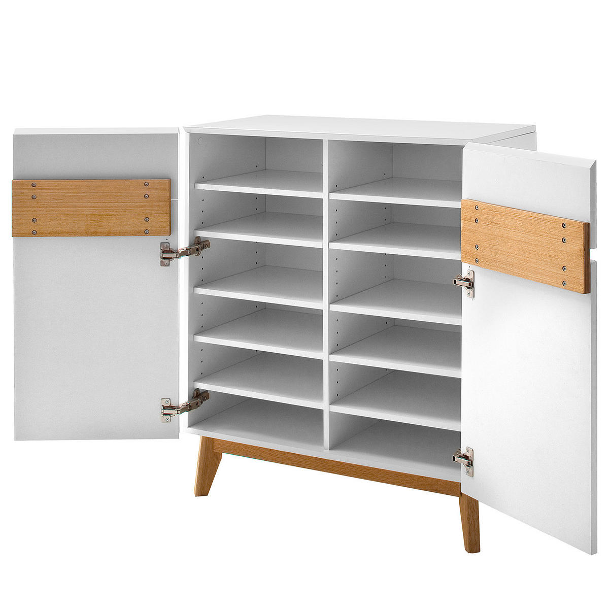 SCHUHKOMMODE - Weiß / Eiche - Weiß, Holzwerkstoff (85/101/40cm) - home24