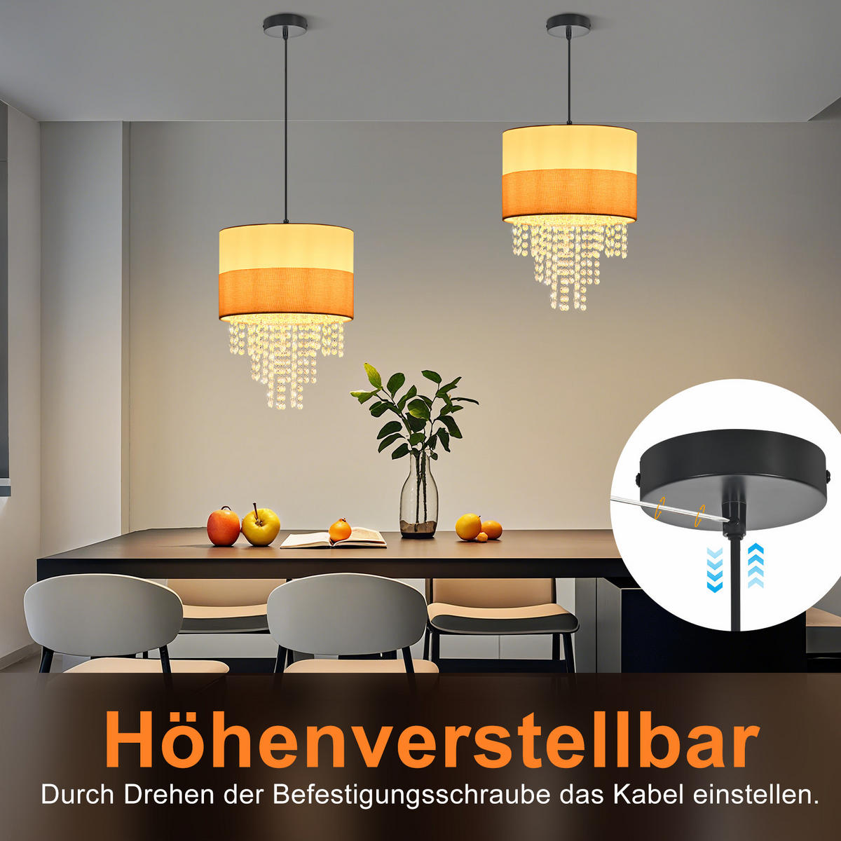 PENDELLEUCHTE Hazel 10/32/120 cm - Weiß, Metall (10/32/120cm) - ZMH