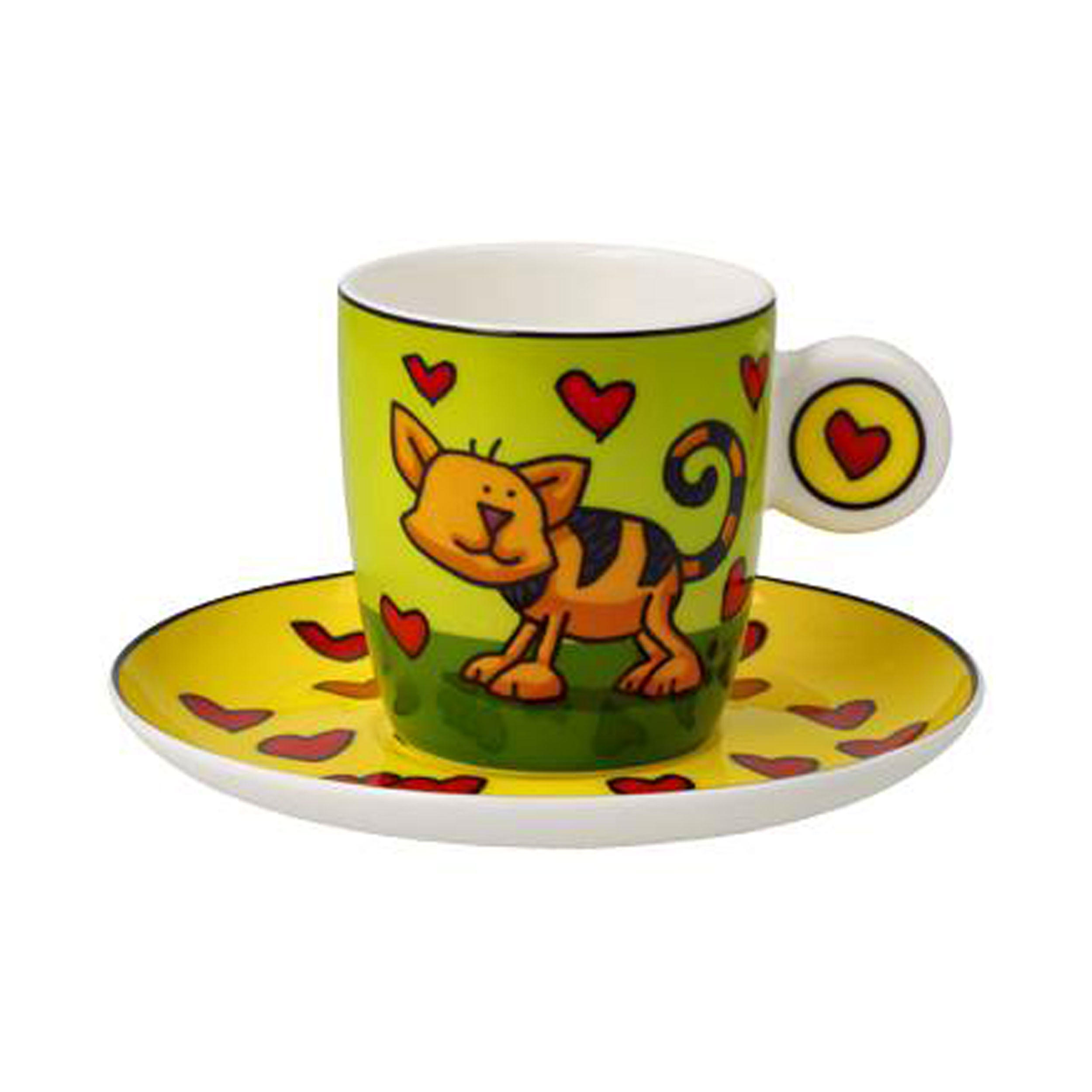ESPRESSOTASSE Ed Heck - Love Cat, Fine Bone China - Multicolor, Keramik (0.1L) - Goebel