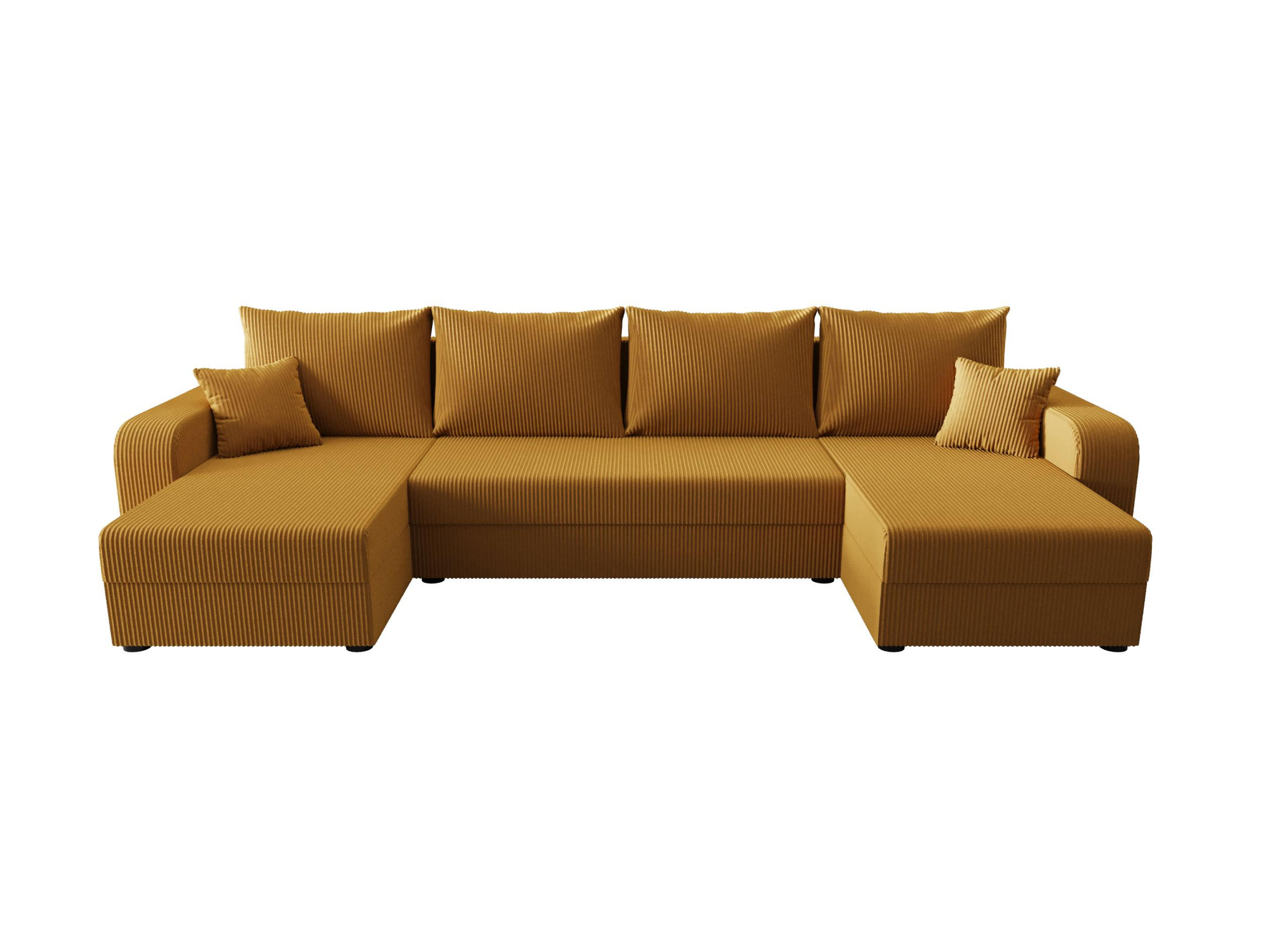 WOHNLANDSCHAFT HEWLET U BIS Zoom 9 mit Schlaffunktion - Currygelb, Textil (305/90/140cm) - Bedante