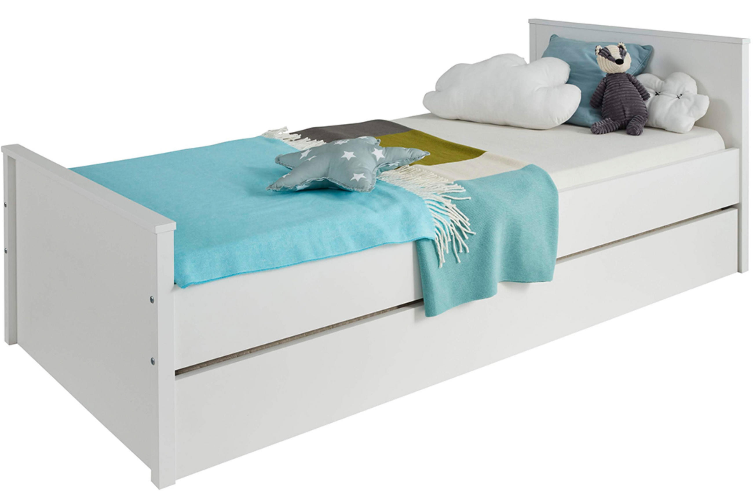 Konsimo® Bettgestell Weiß 97x78x209 cm