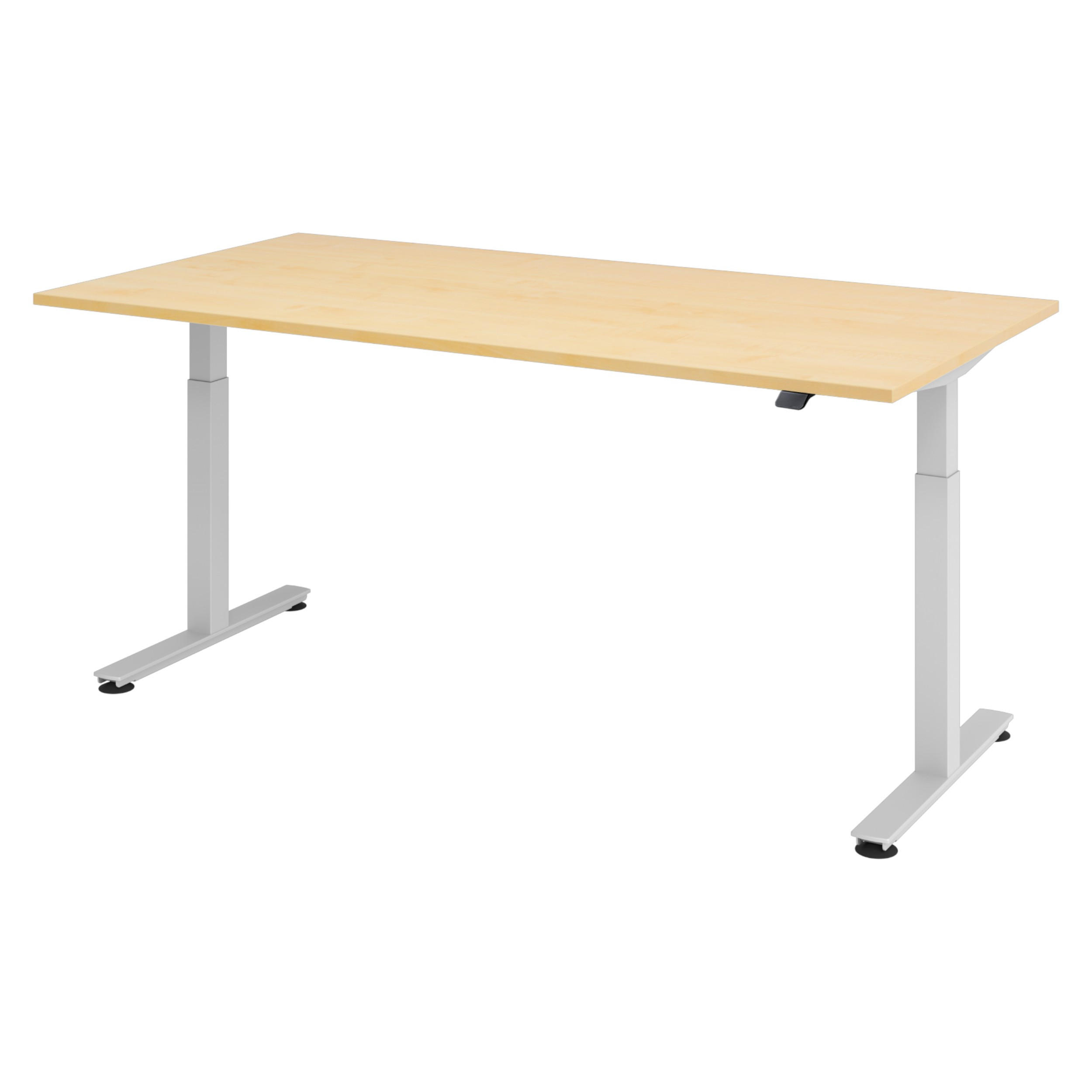 SCHREIBTISCH elektrisch XMST 100/200/74 cm in Ahornfarben/Silberfarben - Silberfarben/Ahornfarben, Holzwerkstoff (100/200/74cm) - bümö